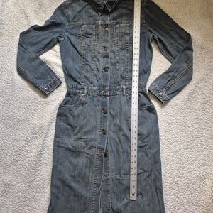 J. Crew Dark Blue Denim Shirt Dress